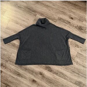 Mersea Newport Traveler Sweater Poncho Grey One Size EUC